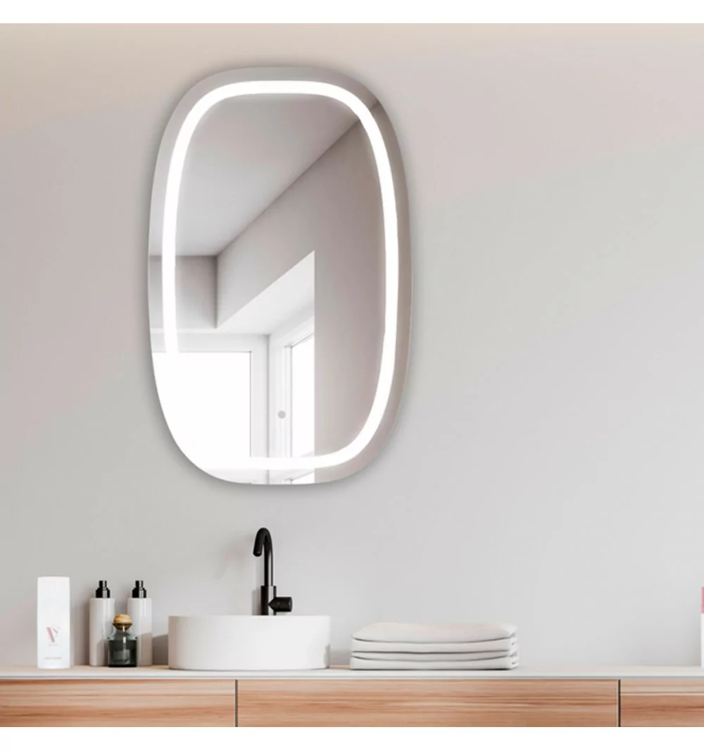 Espejo de Luz Led, Digital Grande con Dos Modos de Potencia