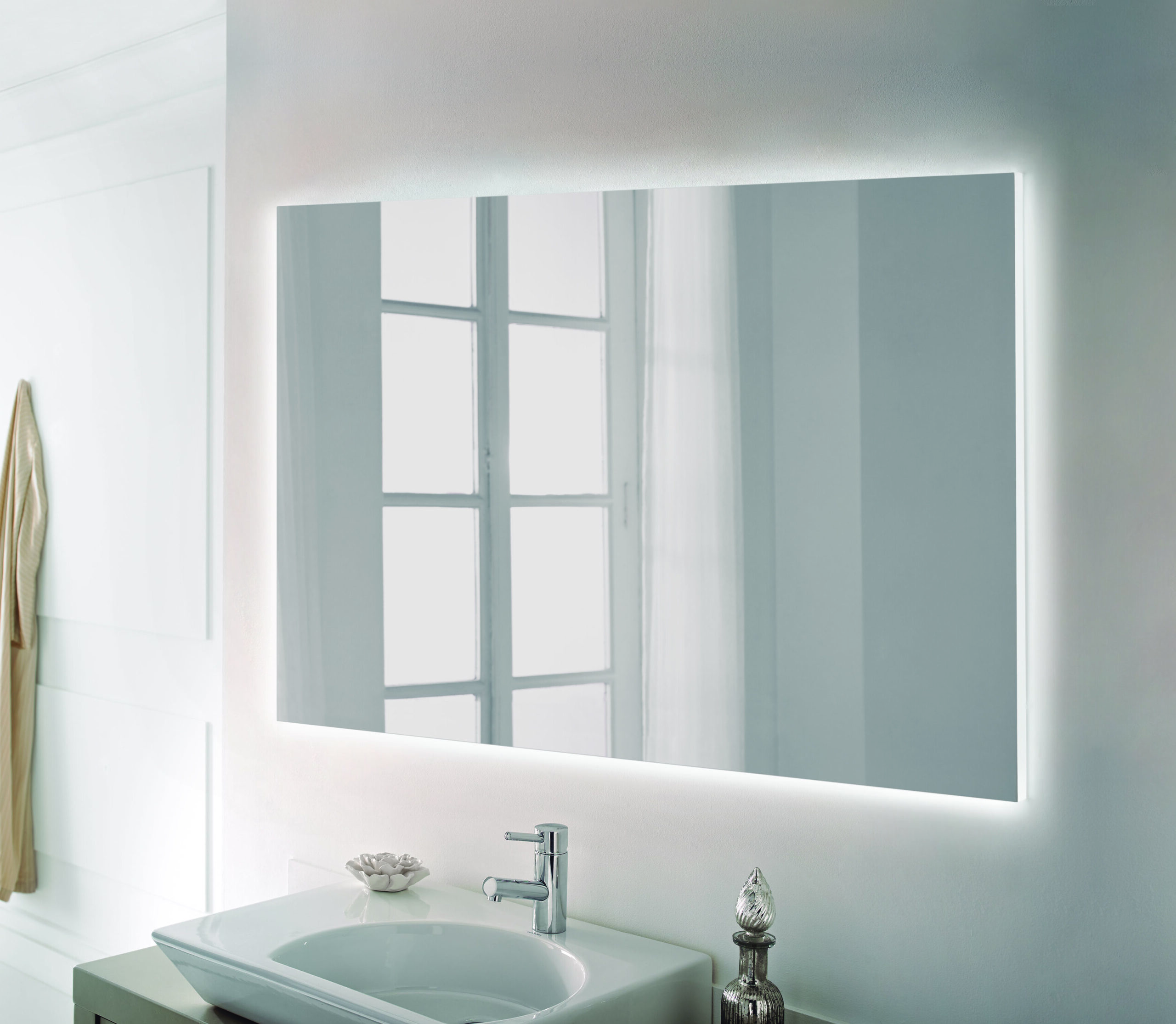 espejos para baños pequeños con luz led
