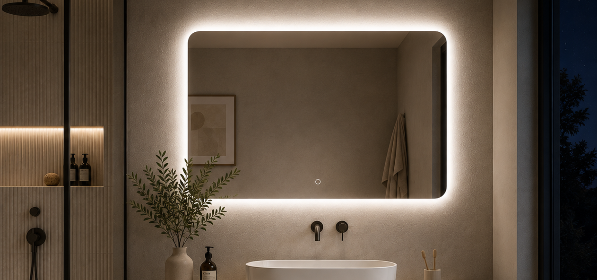 Cómo acertar al combinar el espejo LED con el color y material de tu mueble de baño