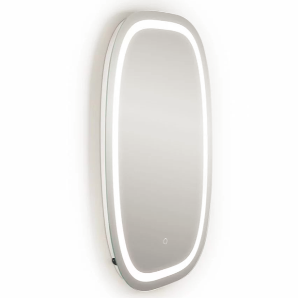 espejo ovalado con luz led